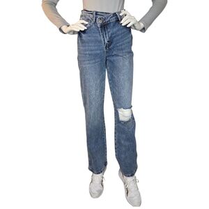 Judy Blue Cohen HR Criss Cross Straight Dad Jeans 1/25 NWT 32”